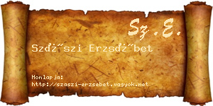Szászi Erzsébet névjegykártya