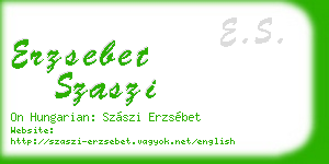 erzsebet szaszi business card